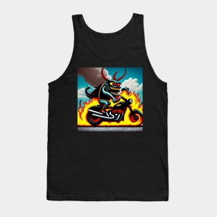 Devil Biker Flames Cartoon Demon Tank Top